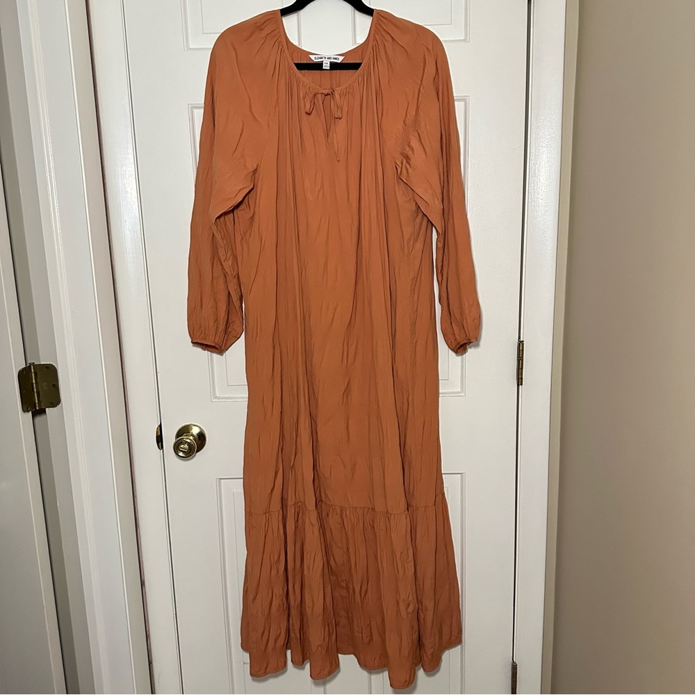 Elizabeth and James | Orange Textured Maxi Dress
